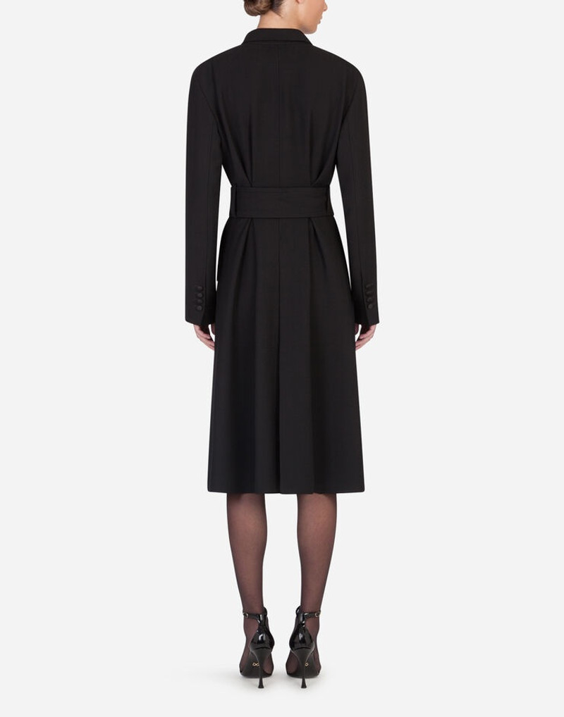 Dolce & Gabbana Belted double-breasted crepe coat outlook