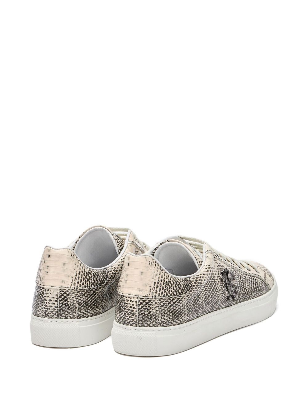 snake-effect leather sneakers - 3