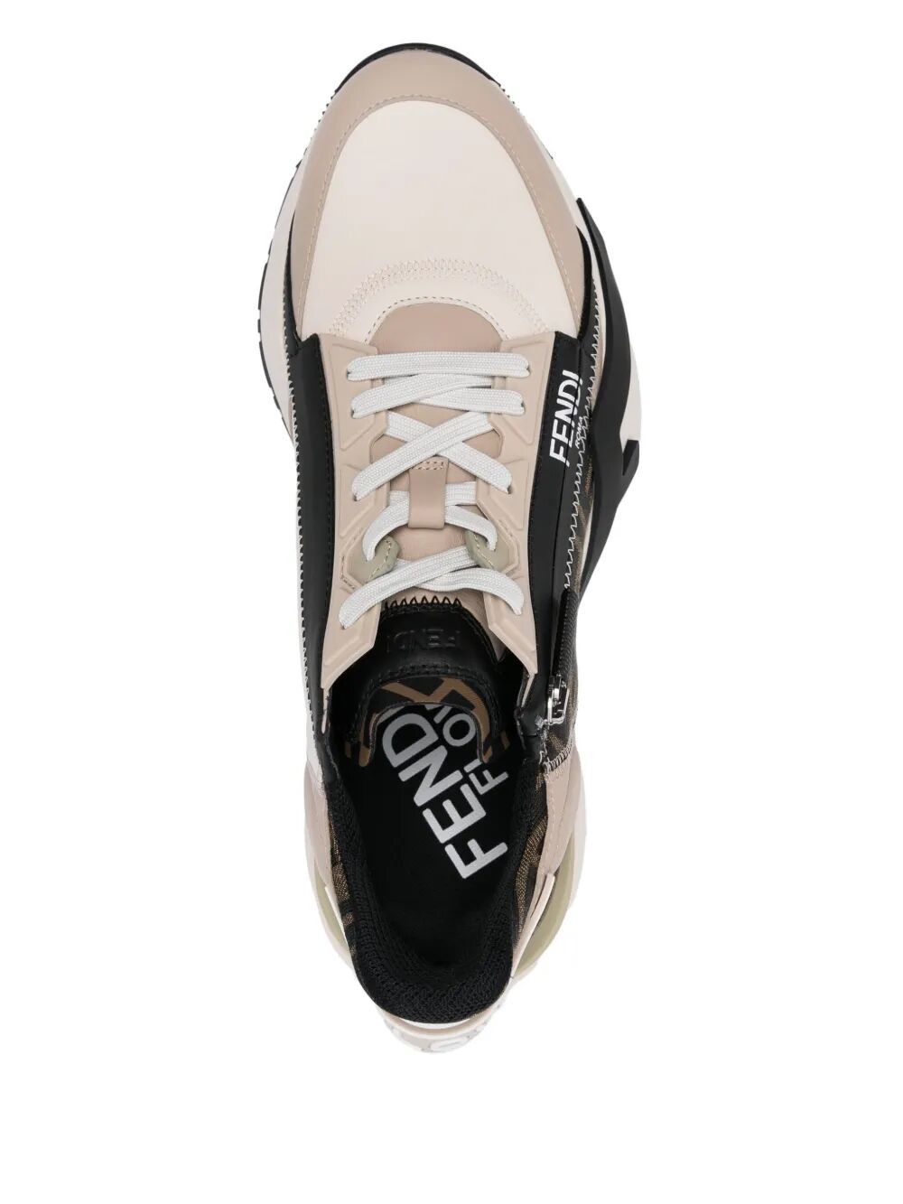Fendi Fendi Flow Leather Sneakers With Ff Motif - 4