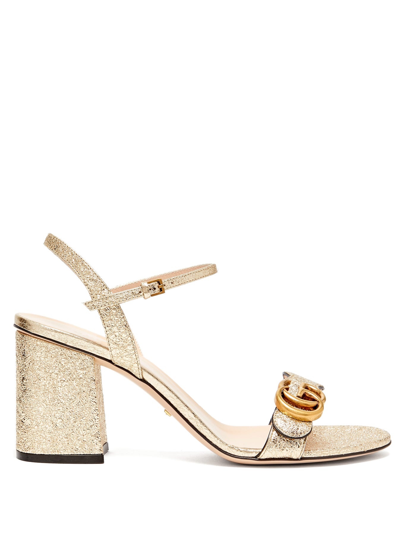 GG Marmont metallic-leather sandals - 1