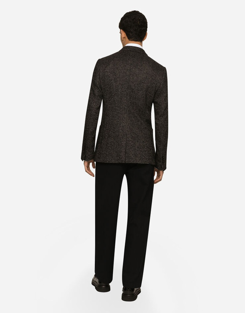 Stretch alpaca and wool tweed single-breasted jacket 3