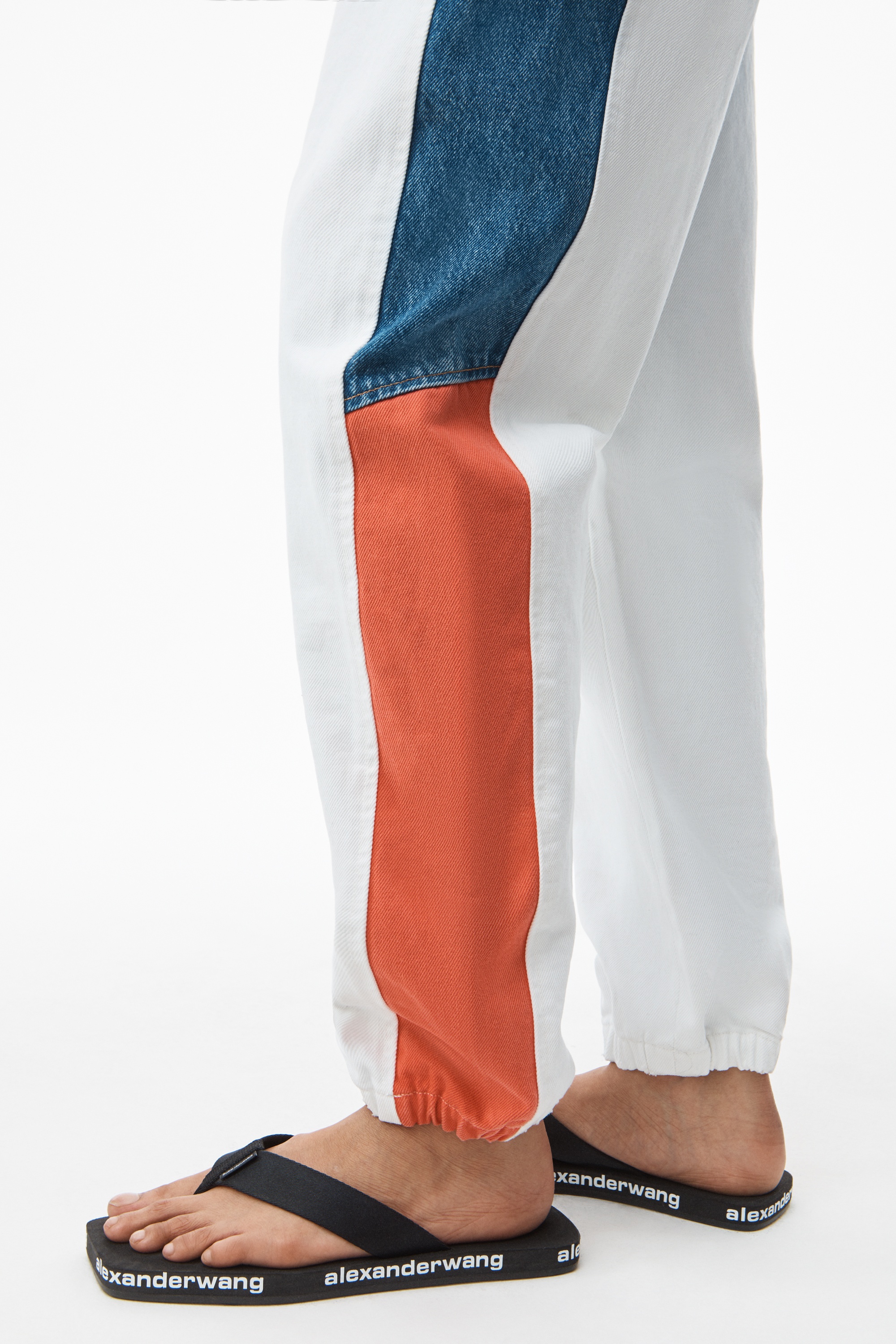 TRACK JOGGER PANTS IN COLORBLOCK DENIM - 5