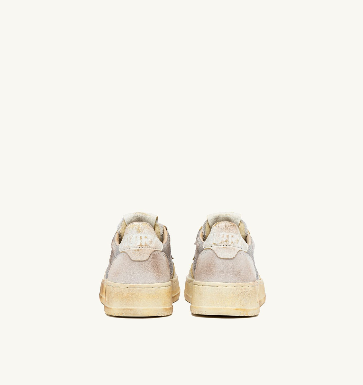 MEDALIST LOW SUPER VINTAGE SNEAKERS IN GRAY AND WHITE LEATHER AND MESH - 3