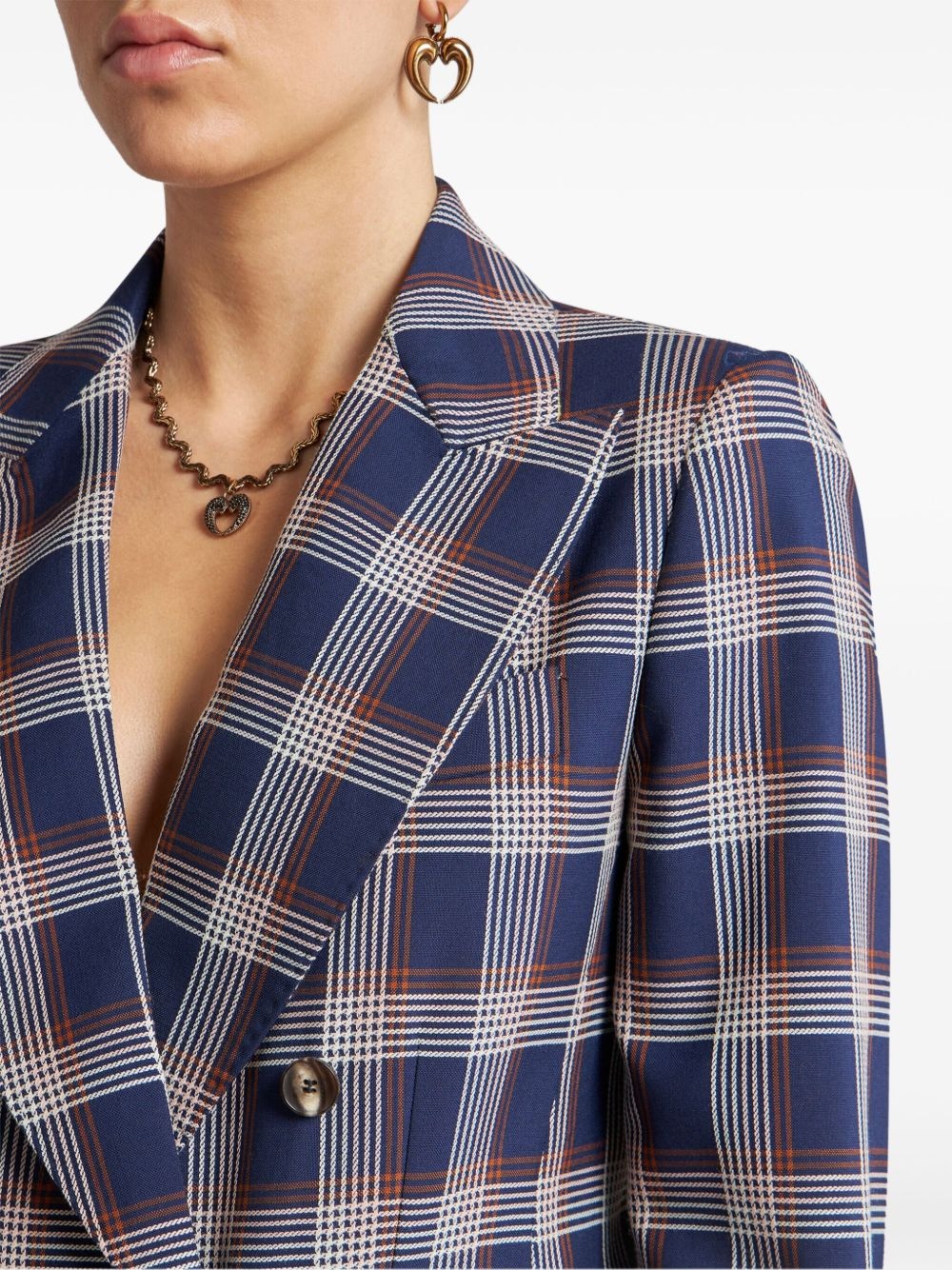 check tweed blazer - 4