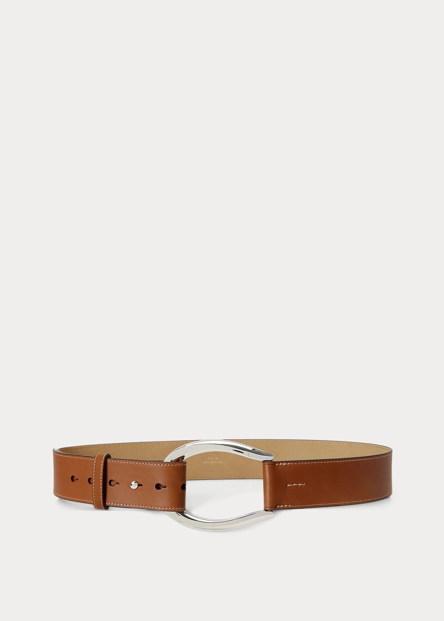 Stirrup-Buckle Wide Leather Belt - 1