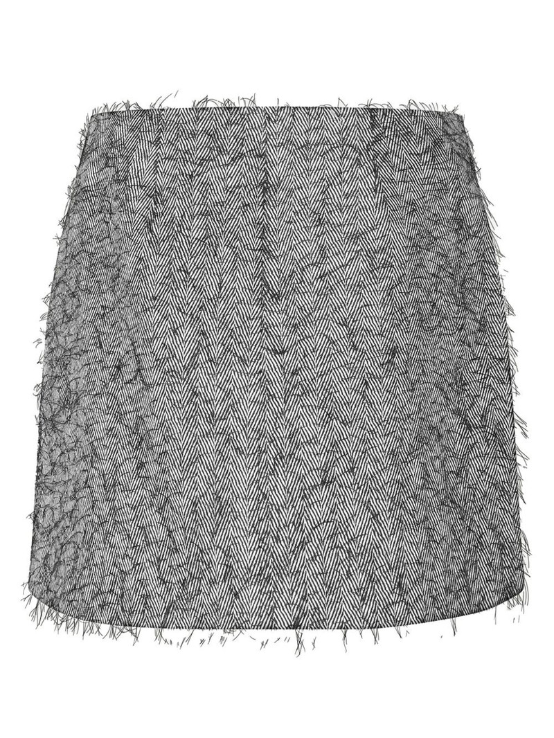 SAMSØE SAMSØE Saneem herringbone fringed mini skirt outlook