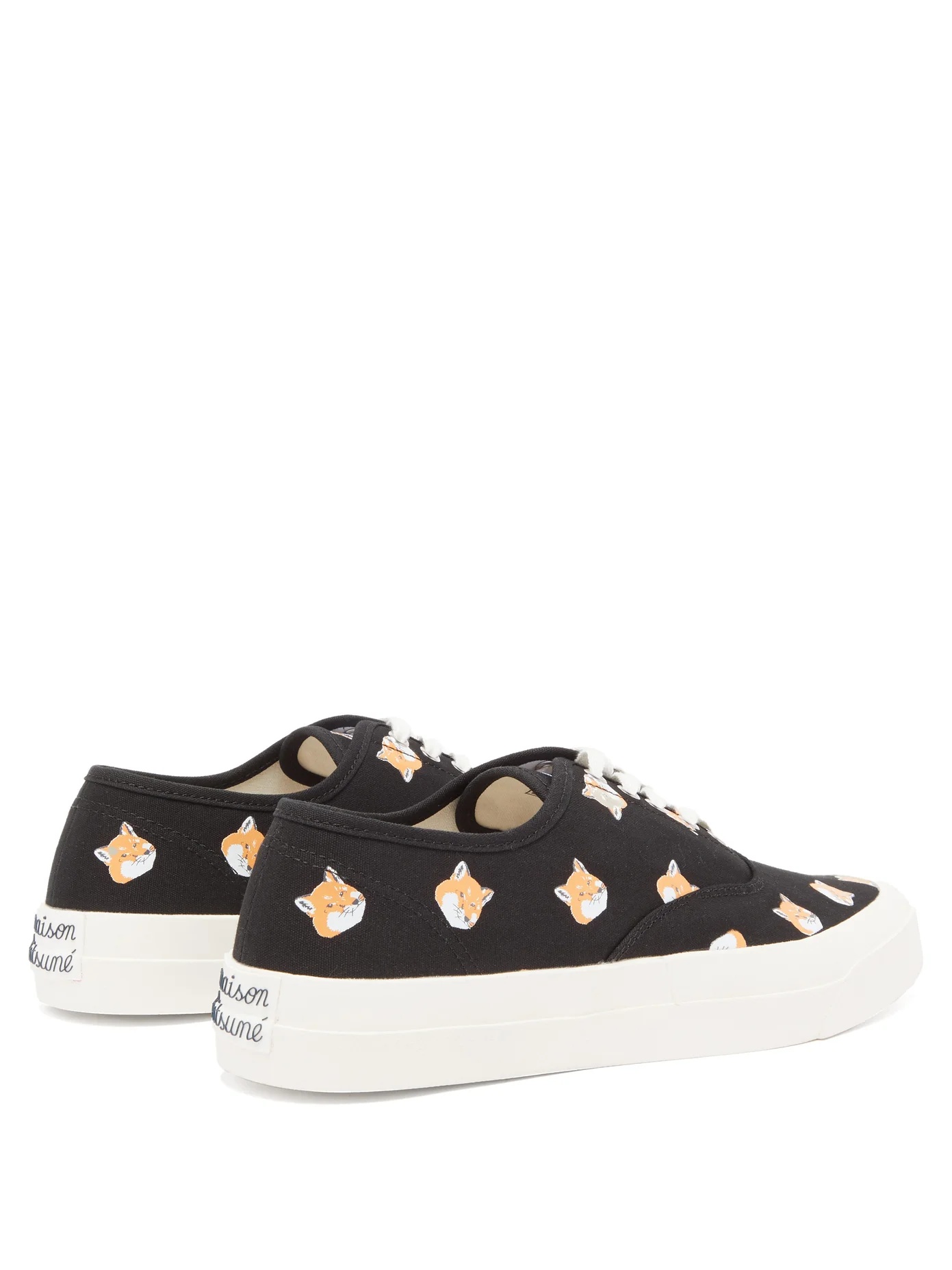 Fox Head-print cotton-canvas trainers - 4