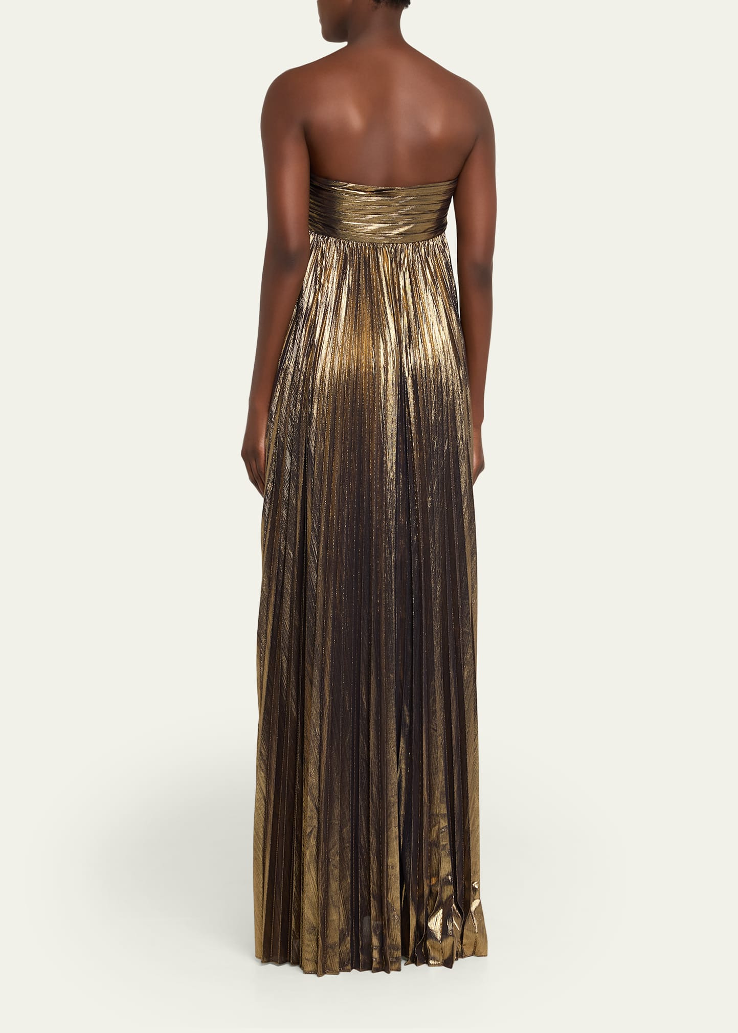 Zoa Strapless Lamé Twisted-Bodice Gown - 3
