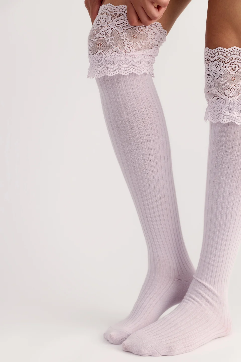 Viola Lace Over-The-Knee Socks - 1