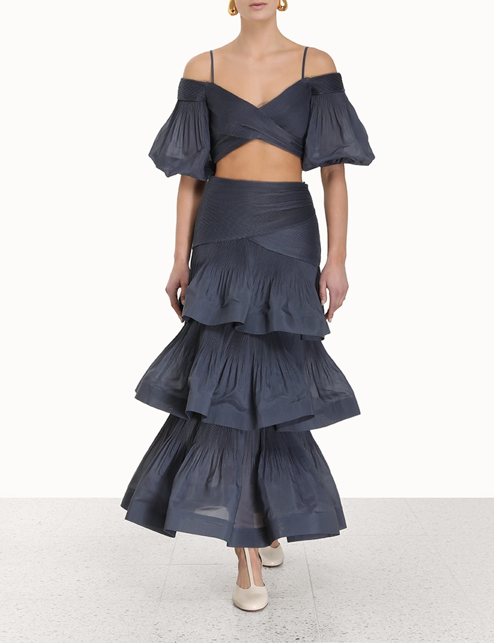 PLEATED TIERED SKIRT - 2