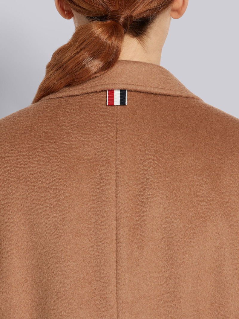 Natural Baby Camel Hair Ticket Pocket Long Chesterfield Overcoat 5