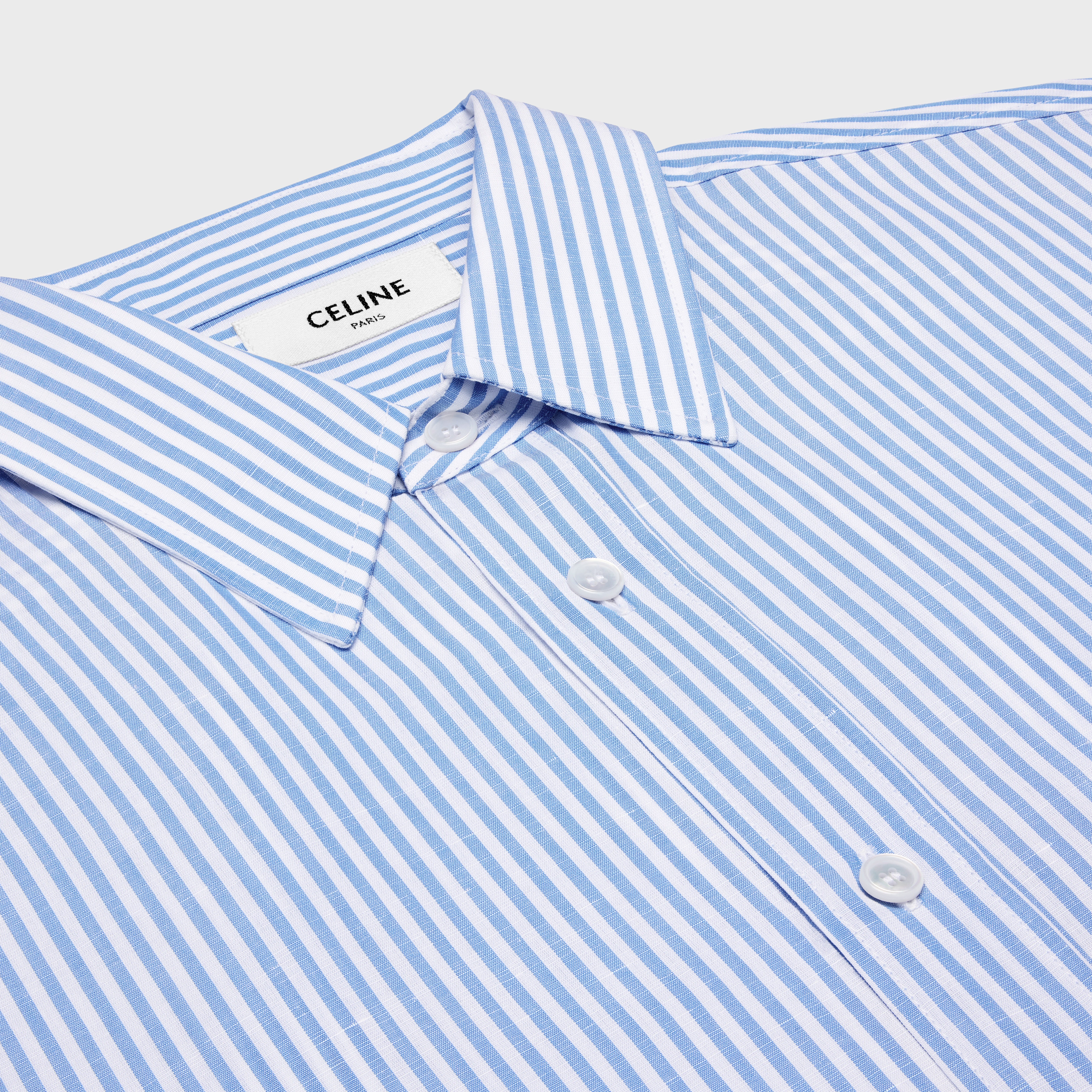 loose shirt in striped cotton linen - 3