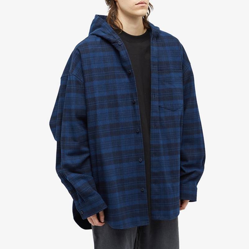 Balenciaga Hooded Check Overshirt 2