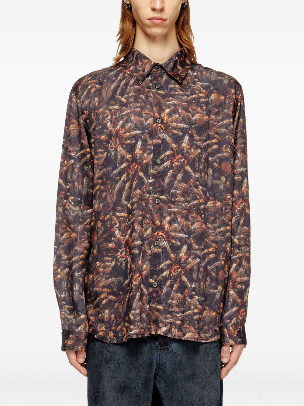 spider-print shirt - 3