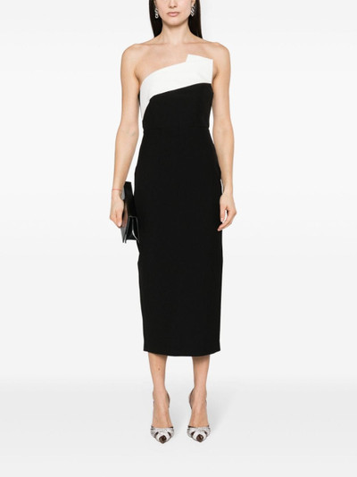 ROLAND MOURET drape-detailed crepe midi dress outlook