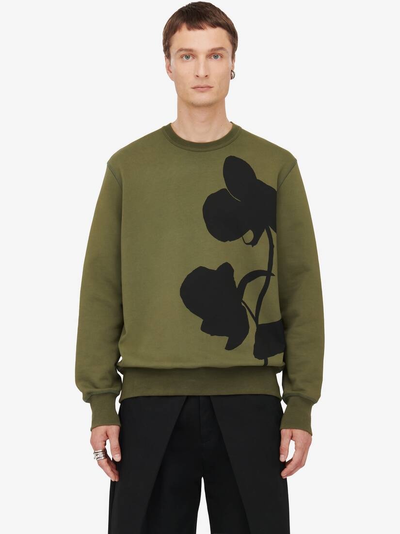 Men's Orchid Sweatshirt in Khaki/black - 5