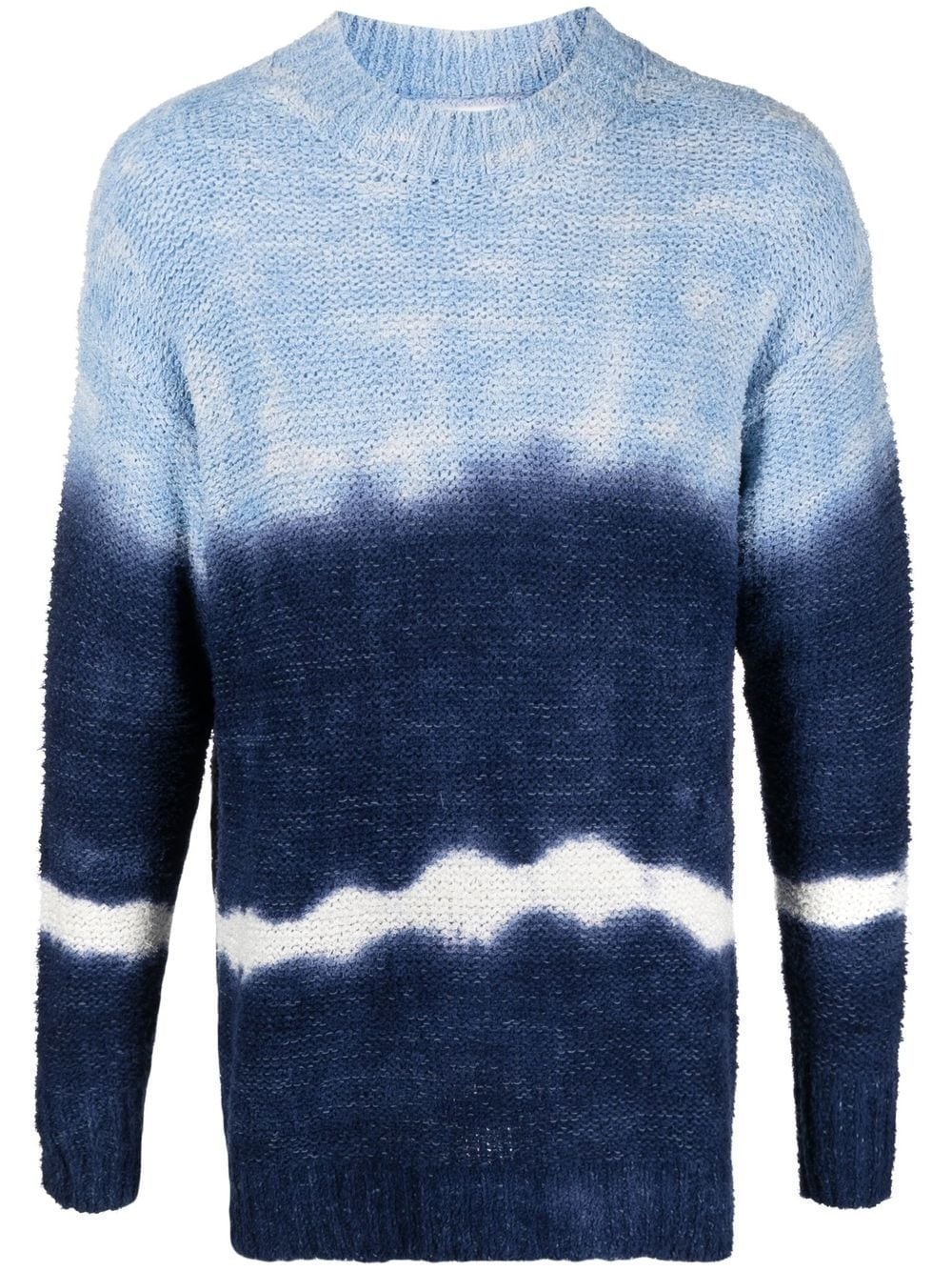 cable-knit tie-dye pattern jumper - 1