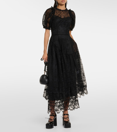 Simone Rocha Embellished lace midi dress outlook