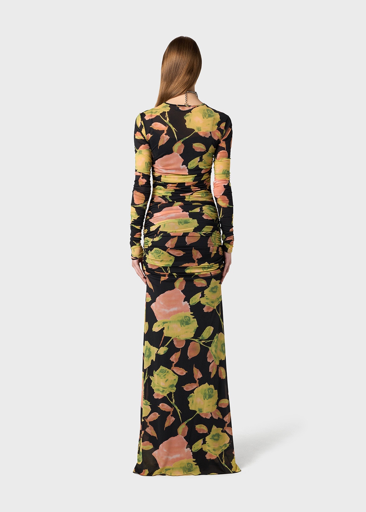 LONG DRESS IN JERSEY WITH FLORAL PRINT - 4