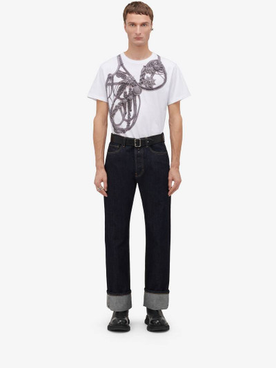 Alexander McQueen Men's Trompe-l'œil Harness T-shirt in White/grey outlook