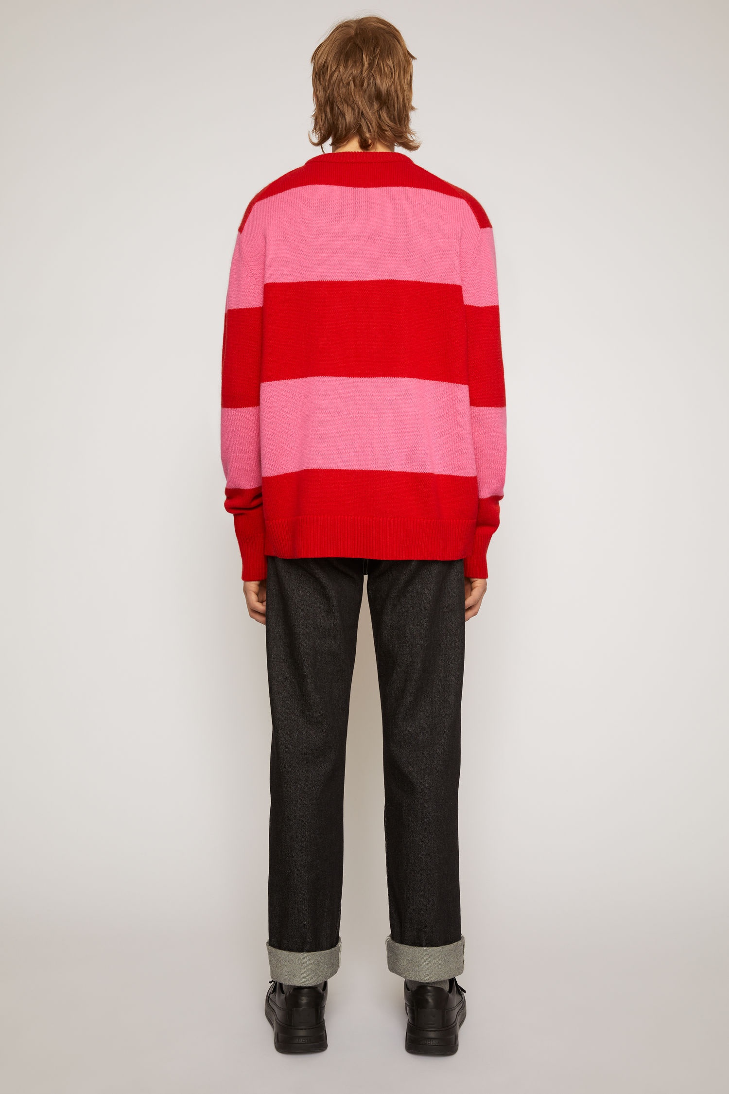 Block stripe sweater red/bubblegum pink - 5