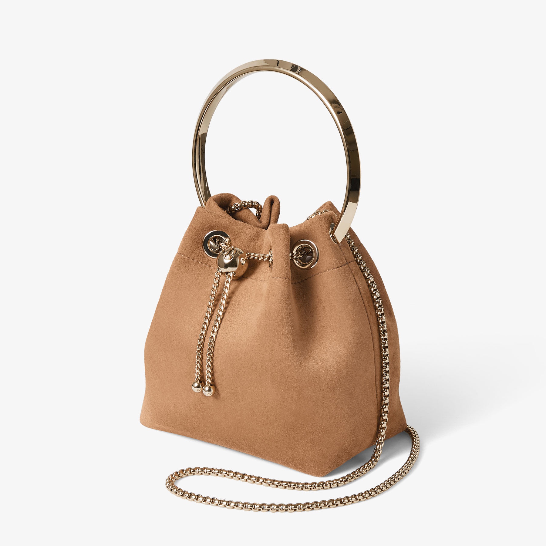 Bon Bon
Toffee Suede Bag With Pearl Closure - 2