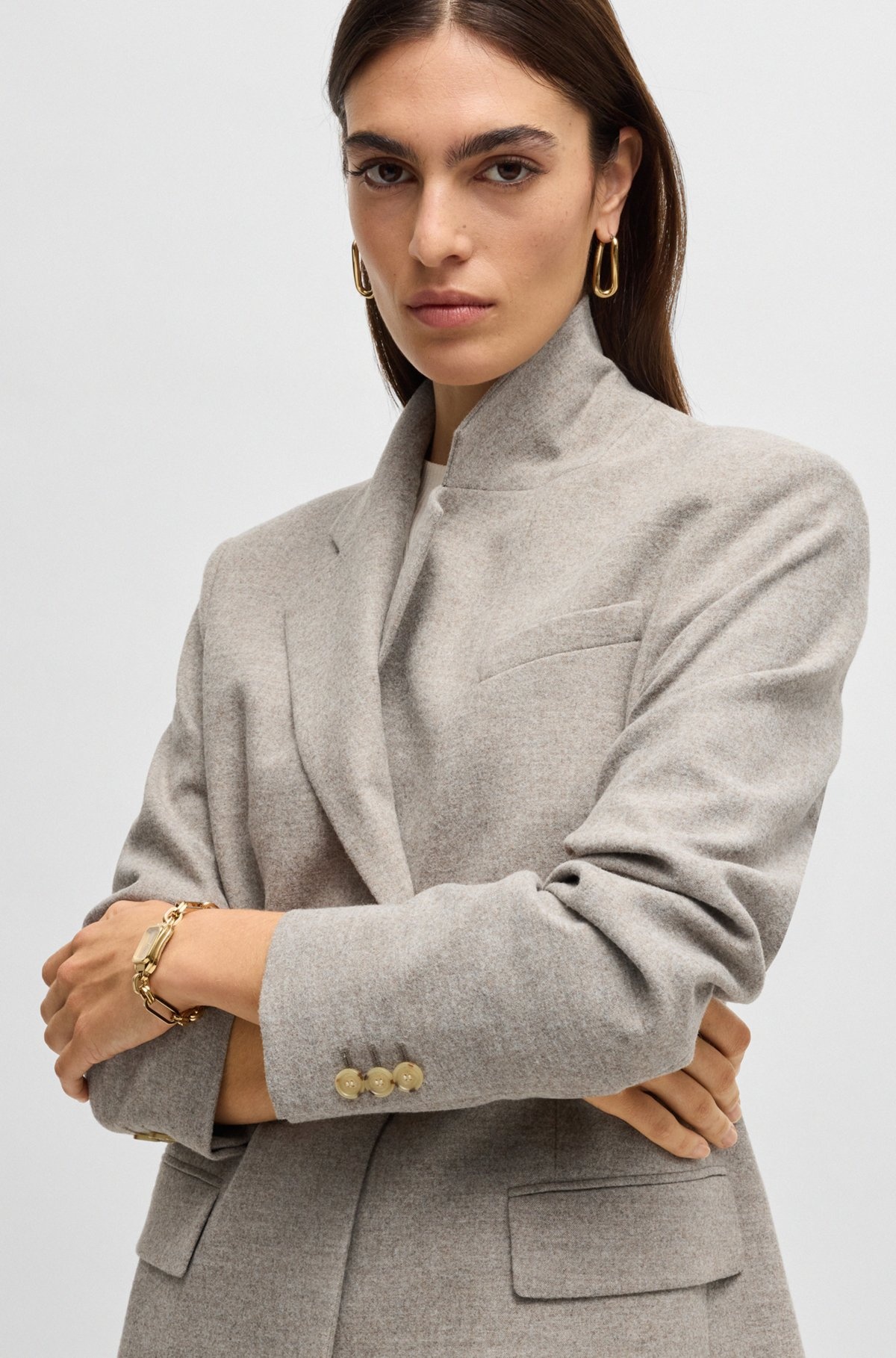 RELAXED-FIT JACKET IN STRETCH CLOTH - 5
