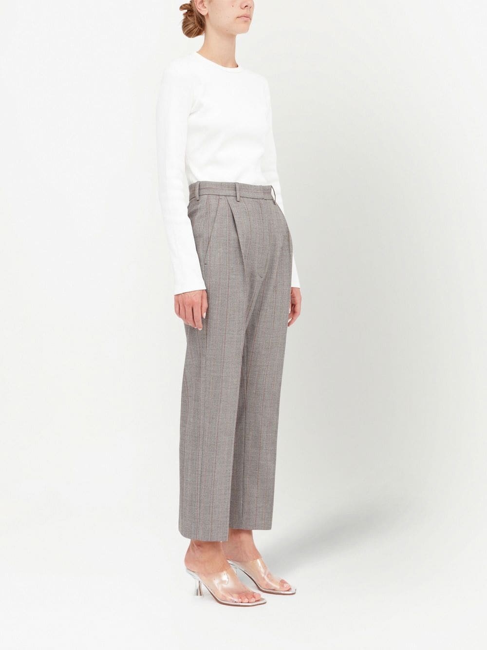 striped tailored cropped trousers - 3