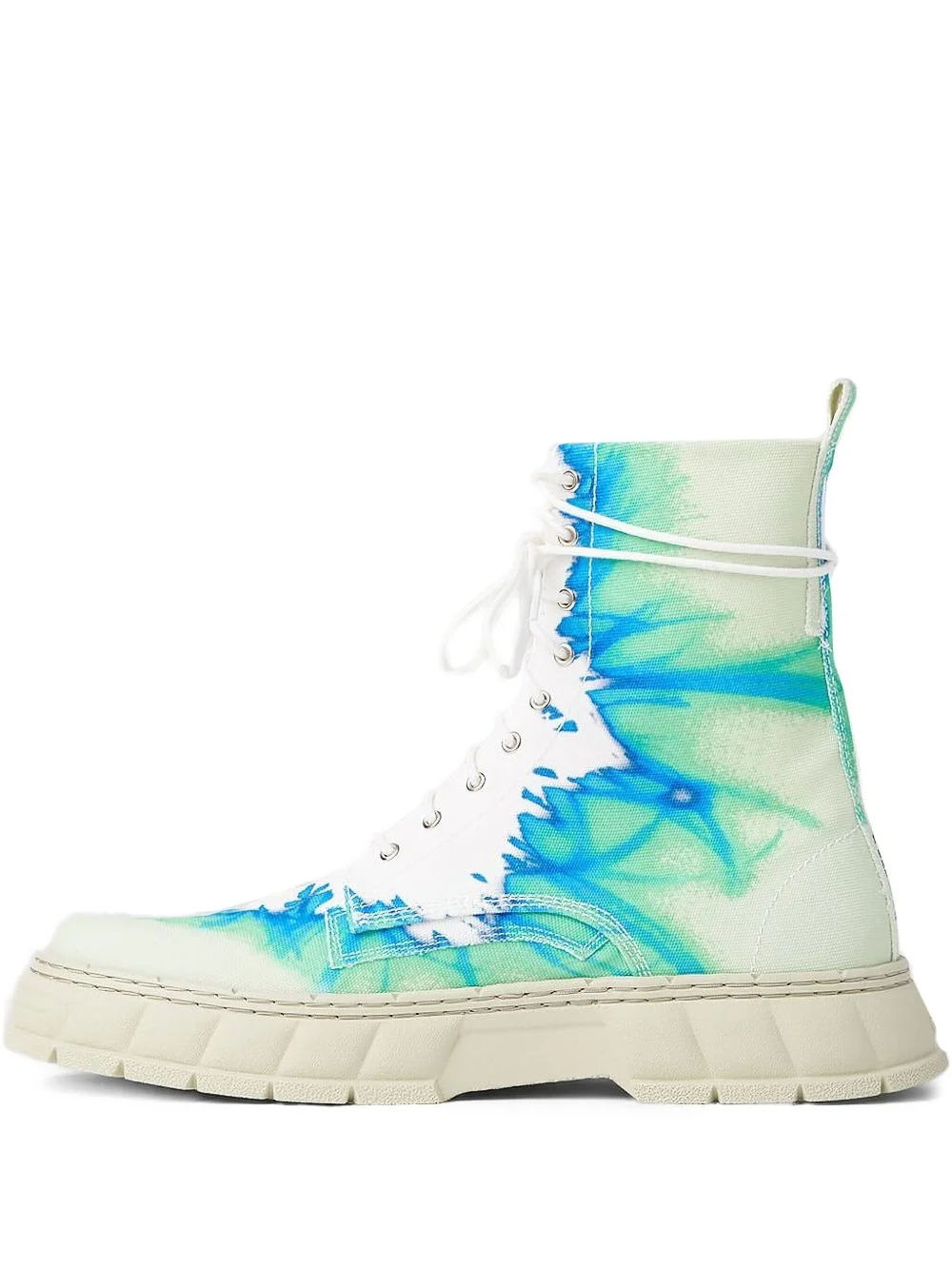 printed lace-up boots - 1