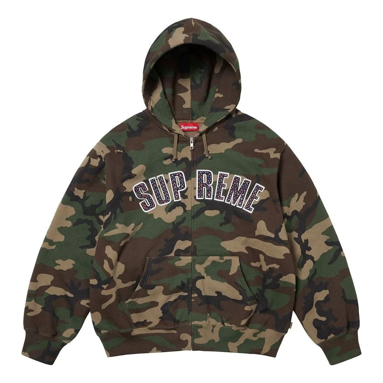 Supreme x B.B. Simon Zip Up Hooded Sweatshirt 'Woodland Camo' SS25SW50-WOODLAND-CAMO - 1