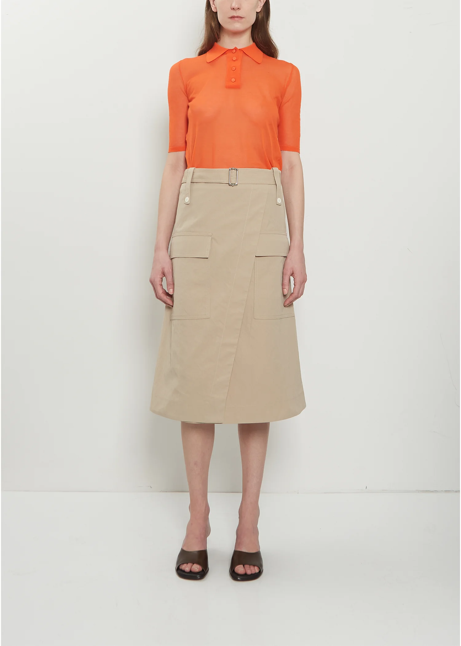 Technical Twill Cargo Midi Skirt - 1