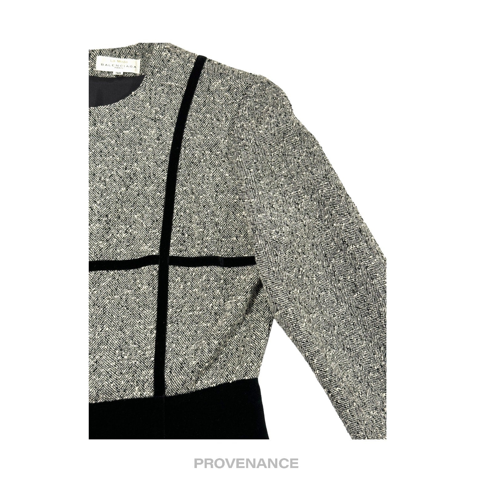 Balenciaga Docking Dress - Herringbone Bouclé Velour - 4