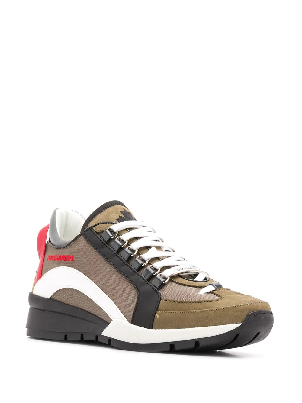 panelled low-top sneakers - 2