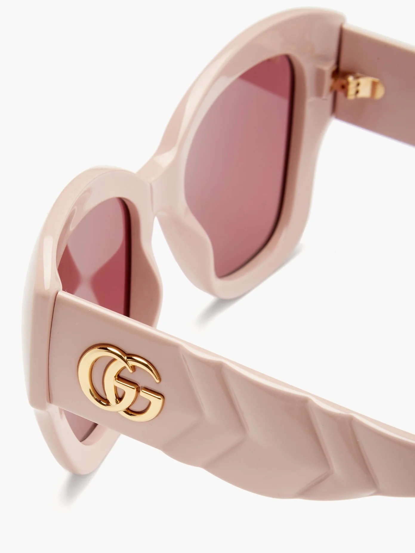 GG-logo quilted cat-eye acetate sunglasses - 3