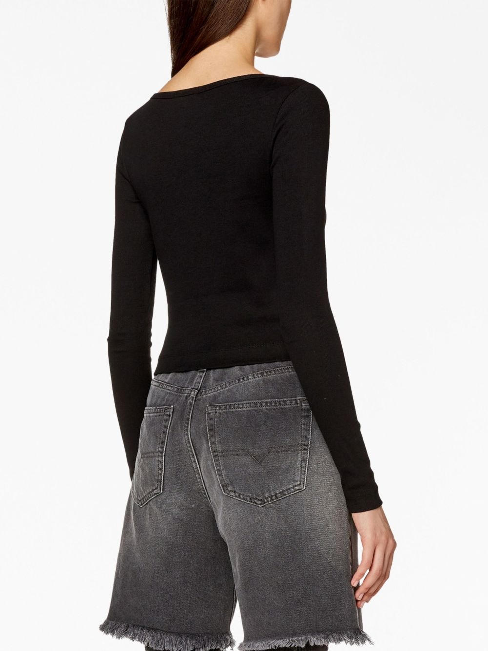 ribbed logo-patch top - 4