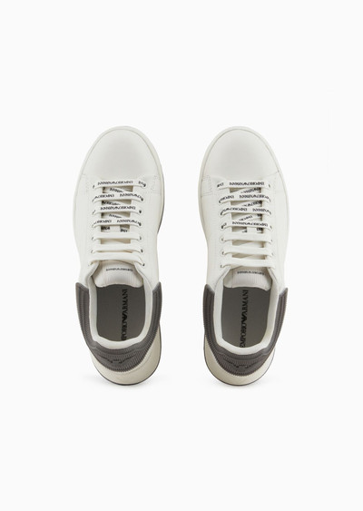 EMPORIO ARMANI Leather sneakers with contrasting rubber back outlook