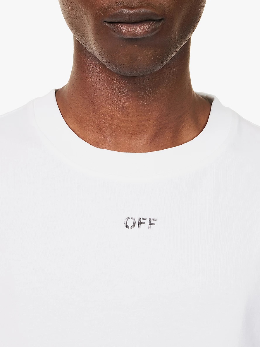 Brand-print cotton-jersey T-shirt - 5