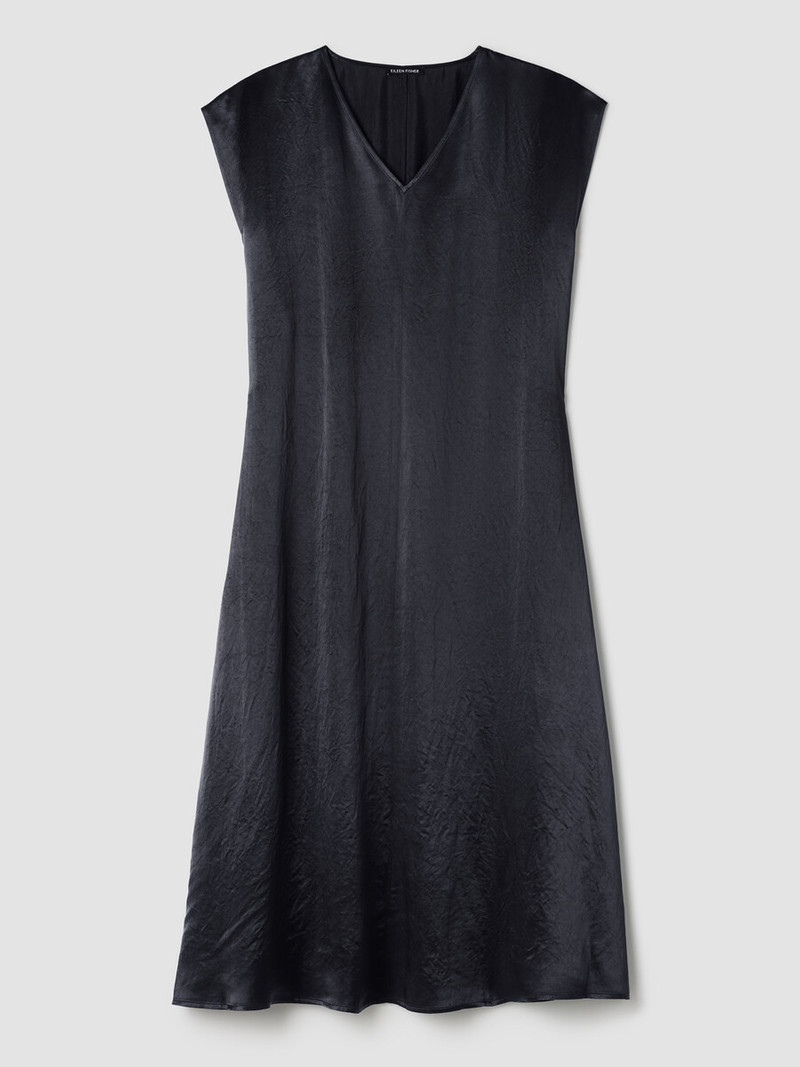 Textured Satin V-Neck Dress 1