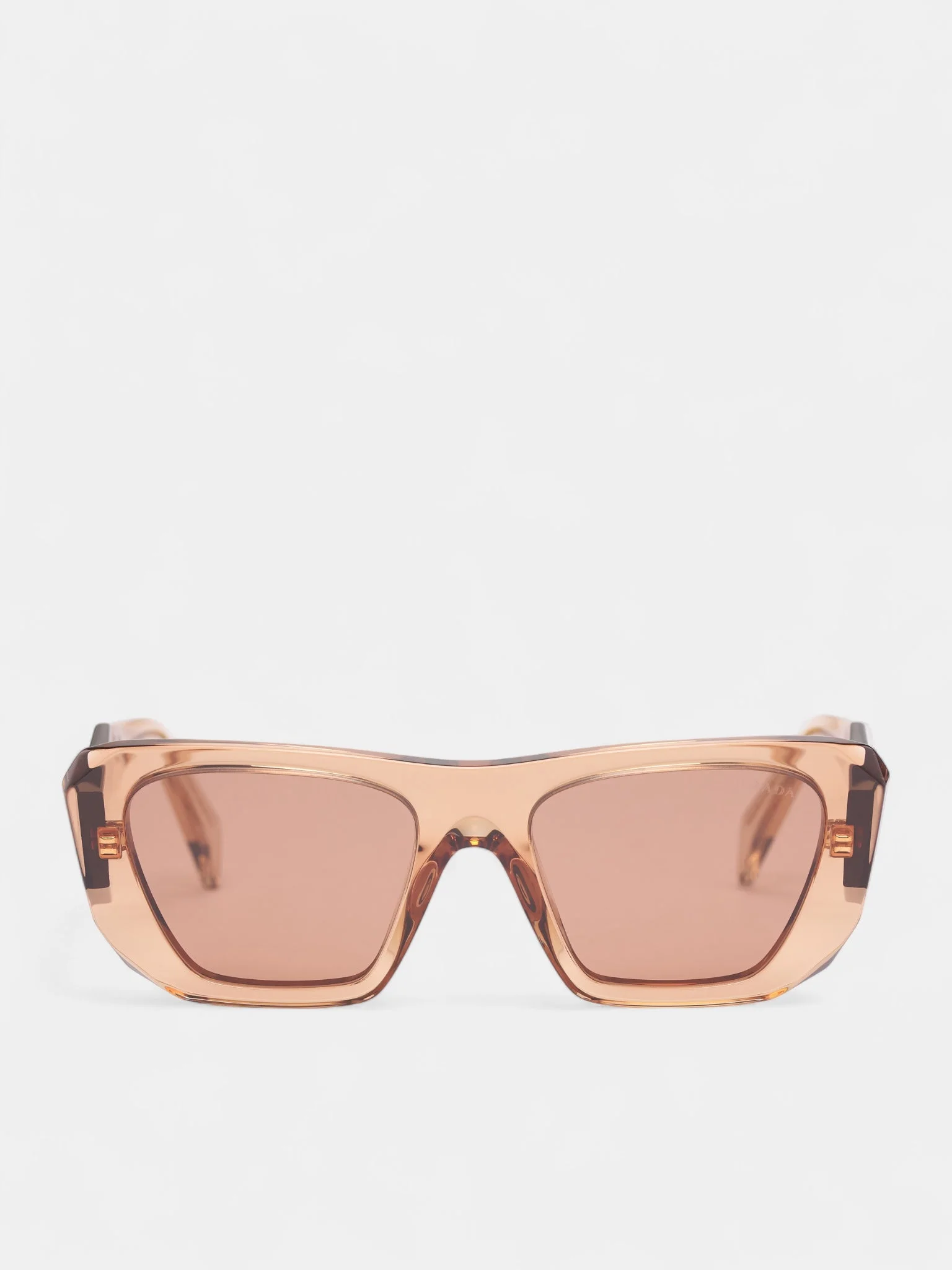 Transparent Brown B18S Geometric Sunglasses - 1
