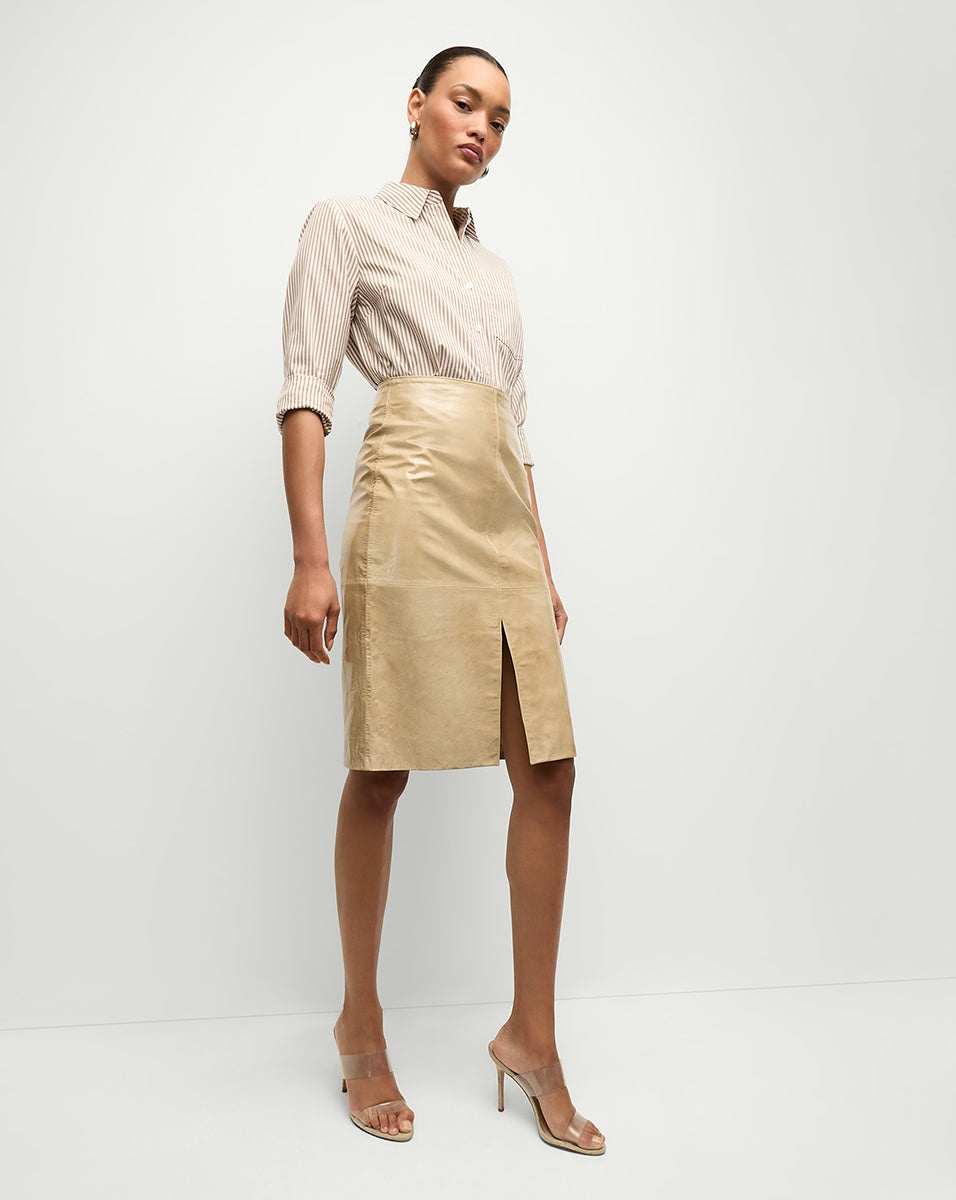ANDERSON COATED LEATHER SKIRT - 4