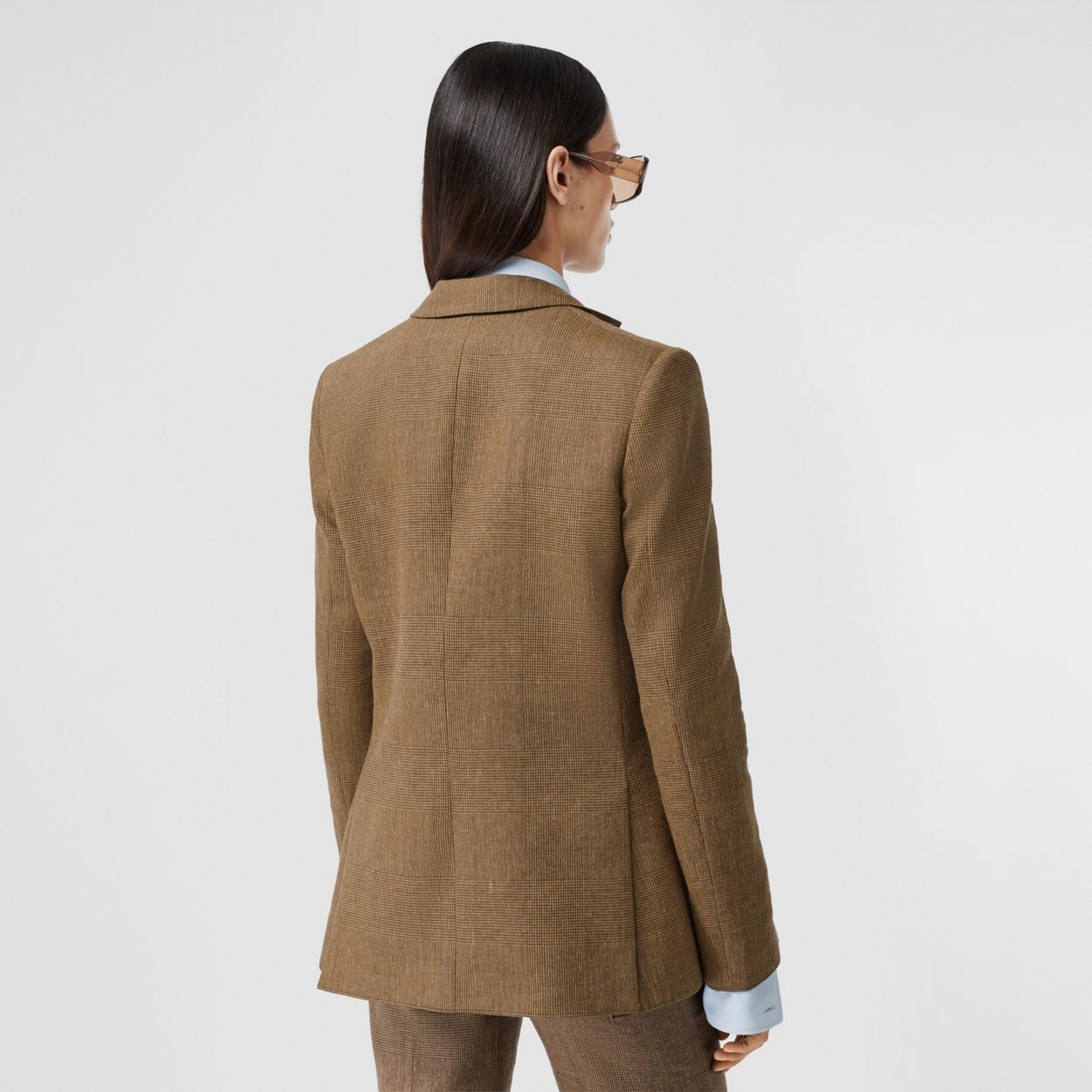 Linen Wool Cashmere Reconstructed Tailored Jacket - 5