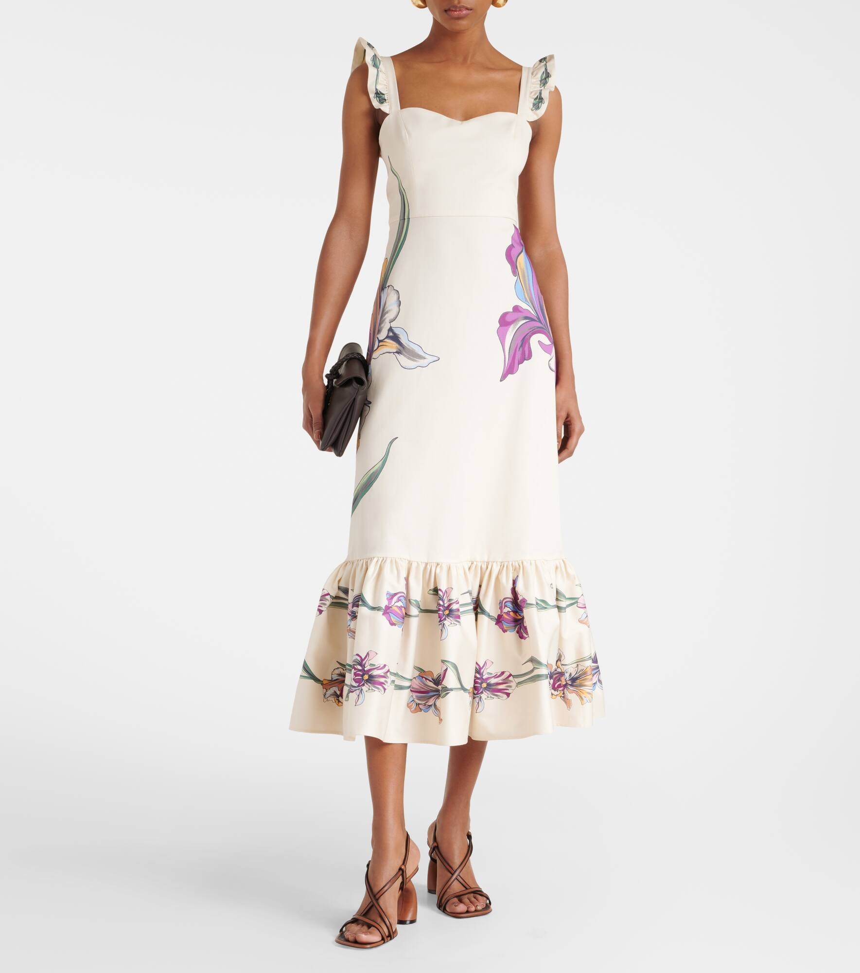 Gingerbread floral cotton-blend midi dress - 2