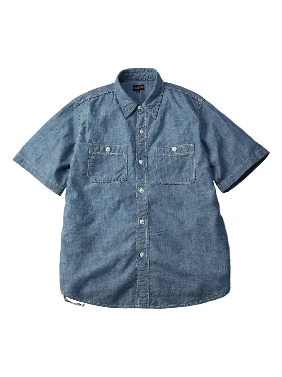 FN-SCK-010S 5oz S/S Chambray Work Shirt Blue - 1