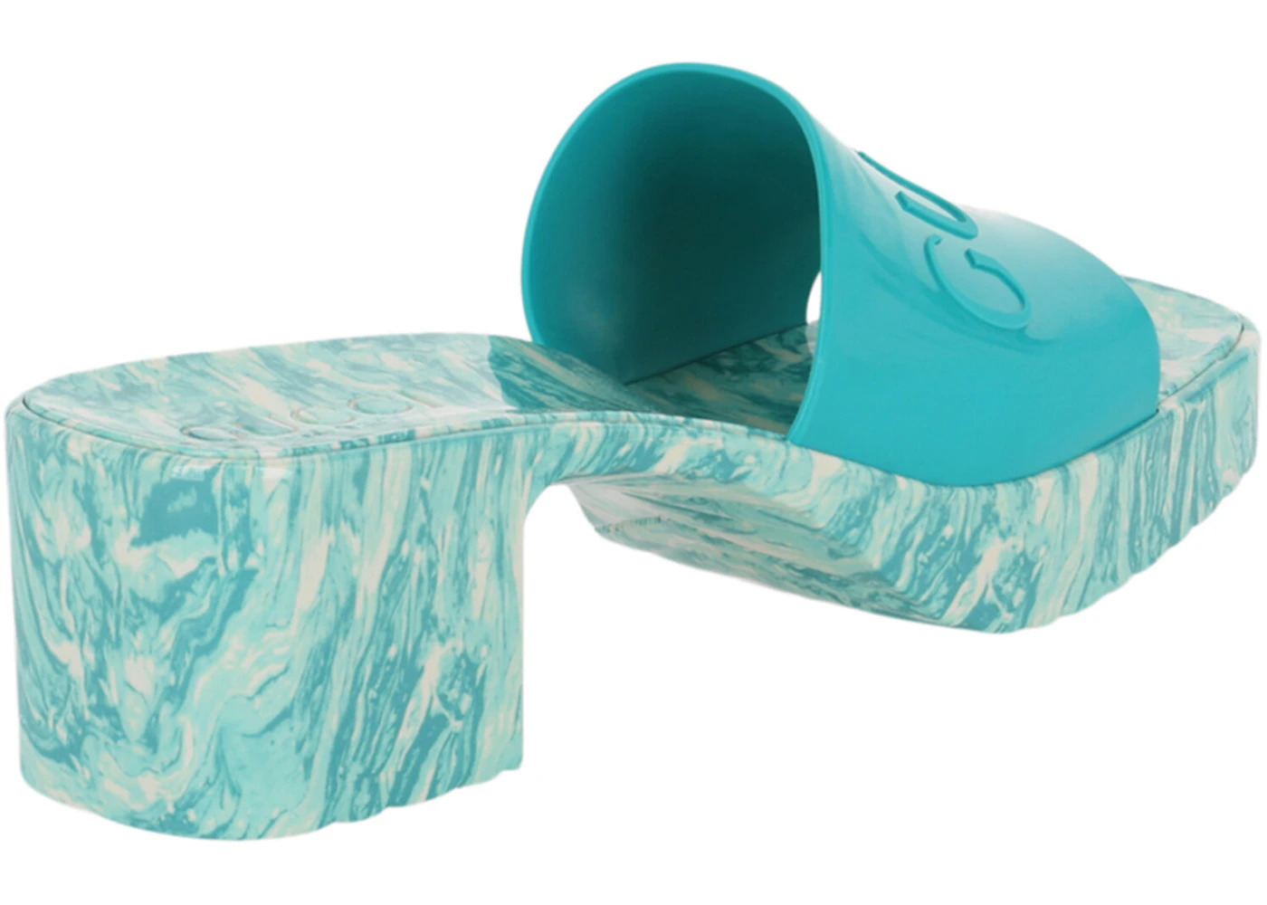 Gucci Logo Slide Sandals Light Blue (Women's) - 3