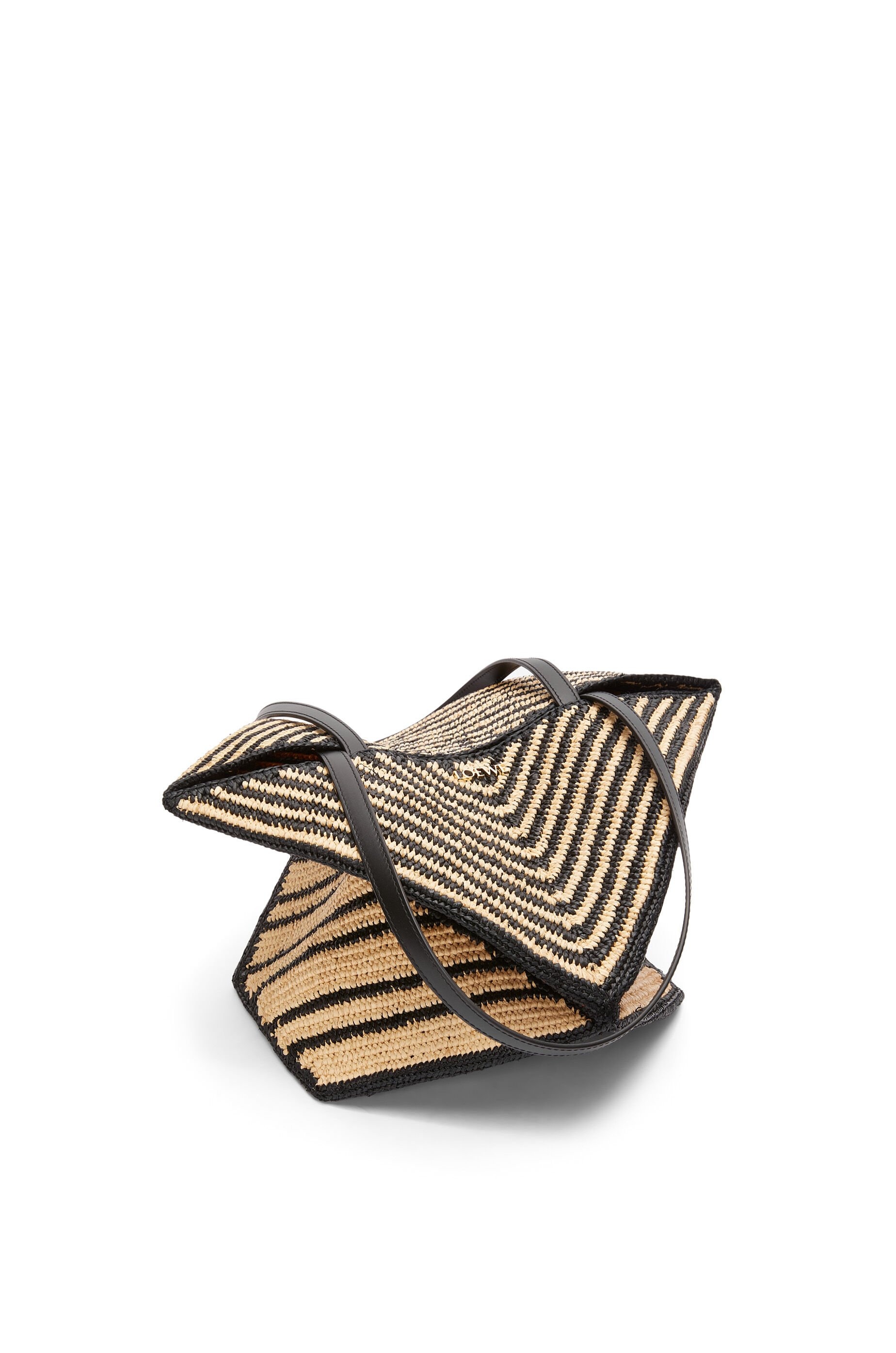 トートバッグ LOEWE A779G50X37 PUZZLE FOLD TOTE M IN RAFFIA Medium Puzzle Fold tote in raffia Beige - LOEWE