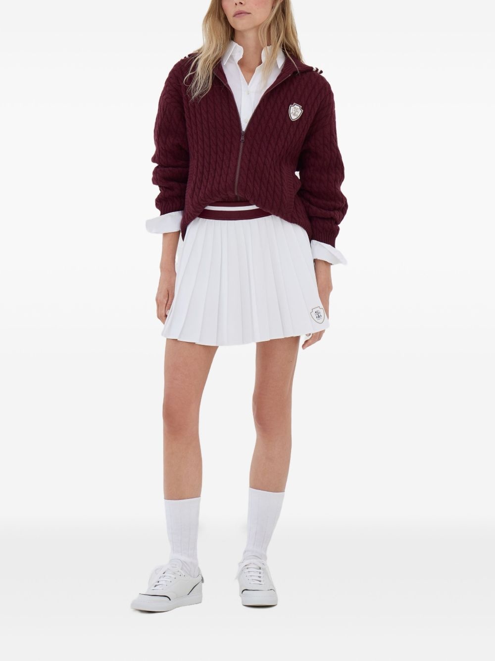 cable-knit zip-front cardigan - 2