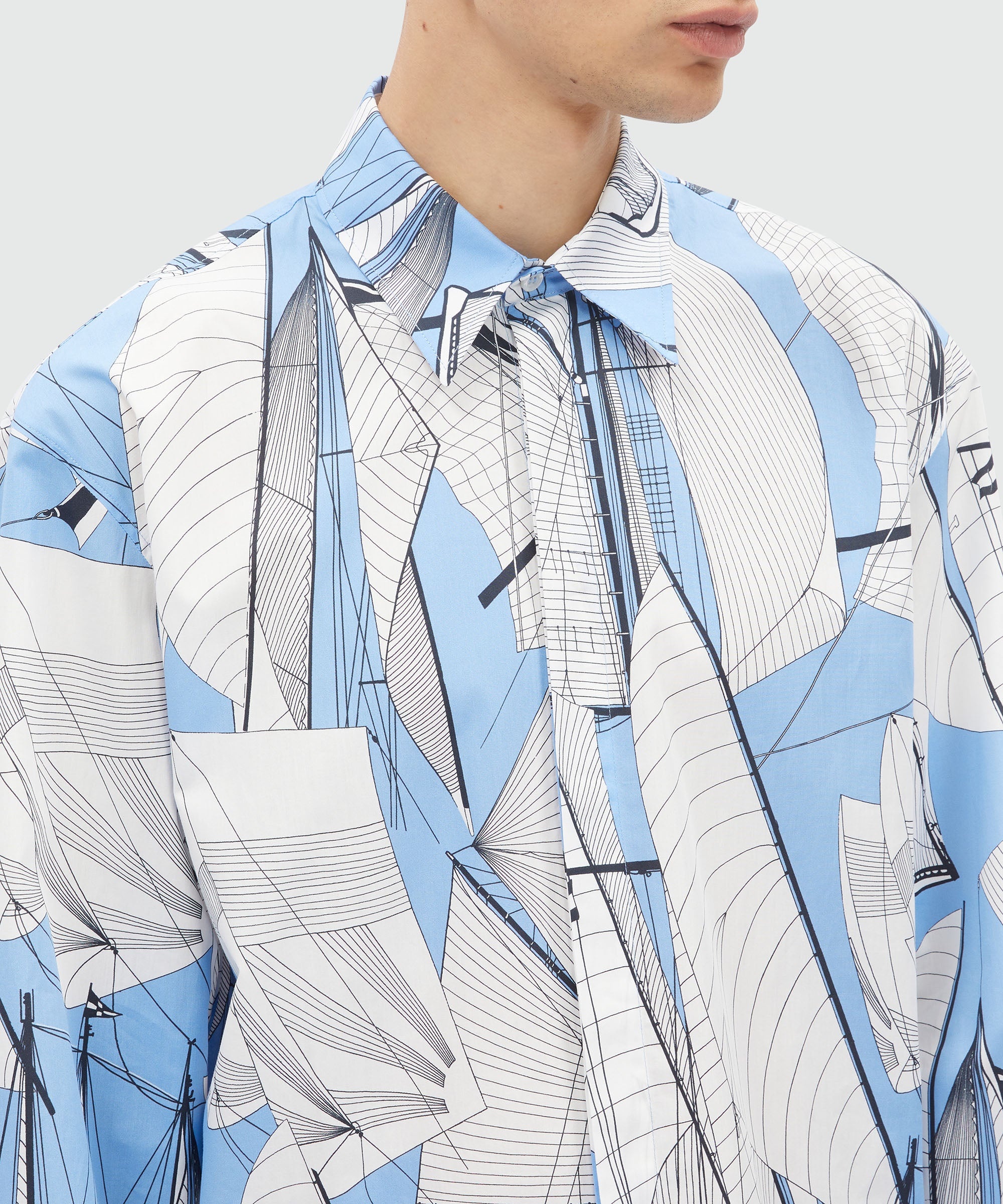 "Sail race" print poplin shirt - 5