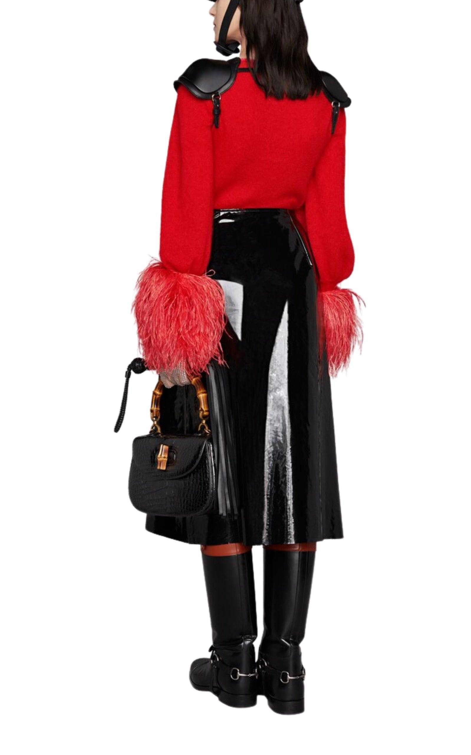 High-waisted Vinyl Skirt - 4