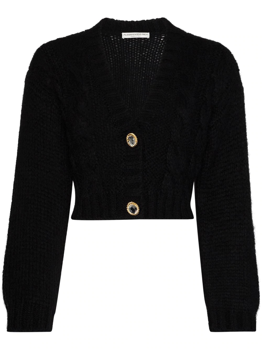 cropped crystal-embellished cardigan - 1