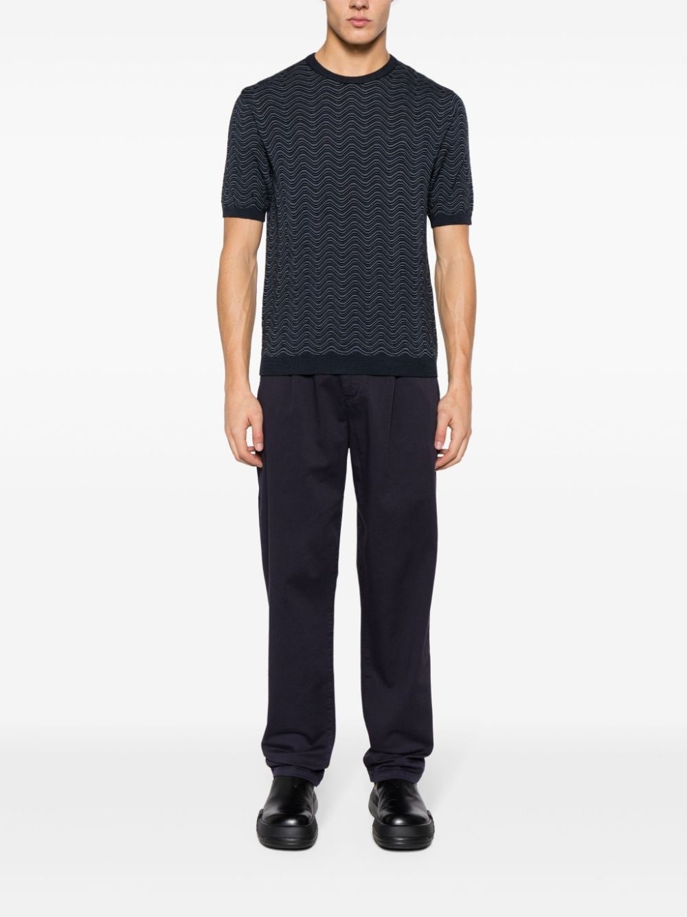 logo-embroidered mid-rise chinos - 2